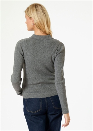 Panama knit bluse Dark Grey Melange Neo Noir 